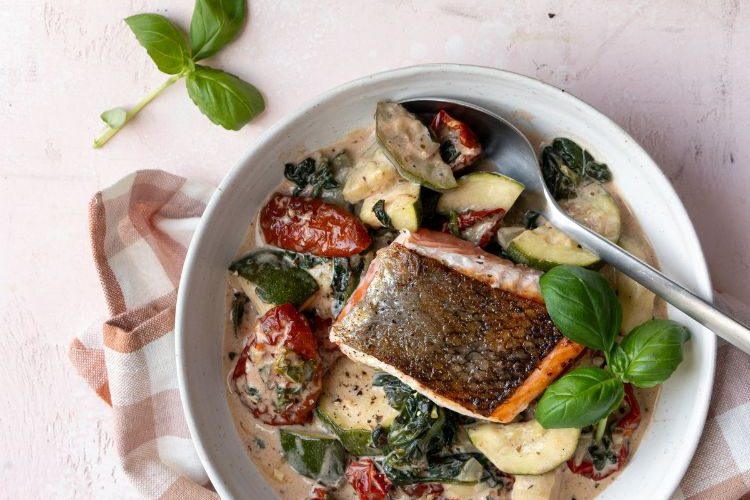 Toscaanse zalm in roomsaus